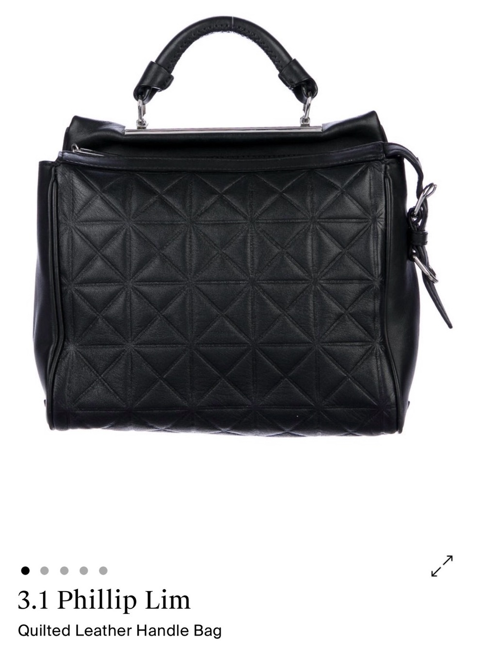 3.1 Phillip Lim Black Quilted Top-Handle Satchel